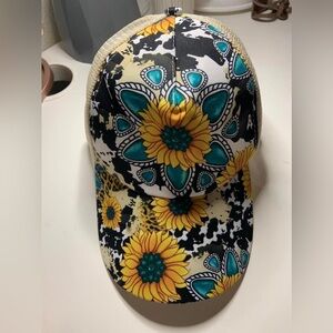 Sunflower Ponytail Hat Ball Cap Brand New